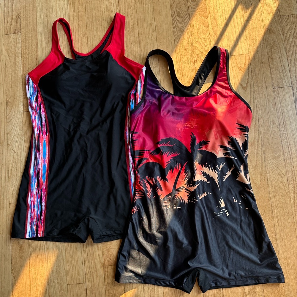 Water Aerobic Sport Bathing Suits (2). Women’s L